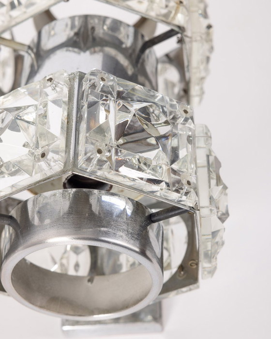 Image 1 of Paire de lampes murales en cristal des années 60 conçues par Kinkeldey