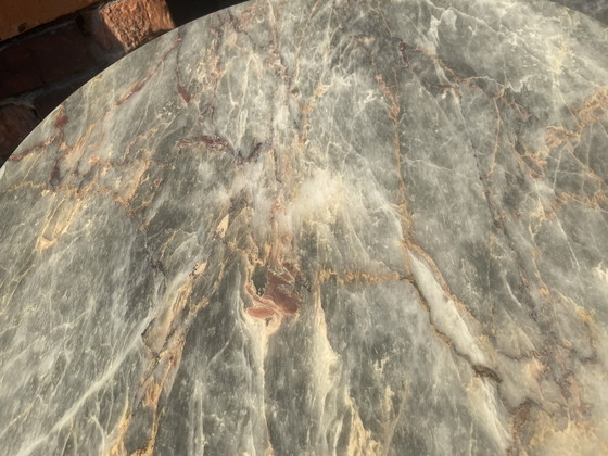 Image 1 of Set van 2 Marmer / Natuursteen Bijzettafels op Wielen