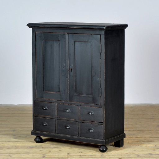 Kiefernschrank mit 6 Schubladen, um 1920