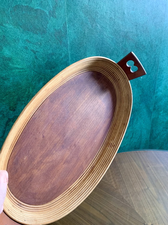 Grande Vassoio Vintage Ovale in Legno Curvato – Manici Ergonomici in Teak - Scandinavo – Oggetti decorativi (photo 14 of 15)