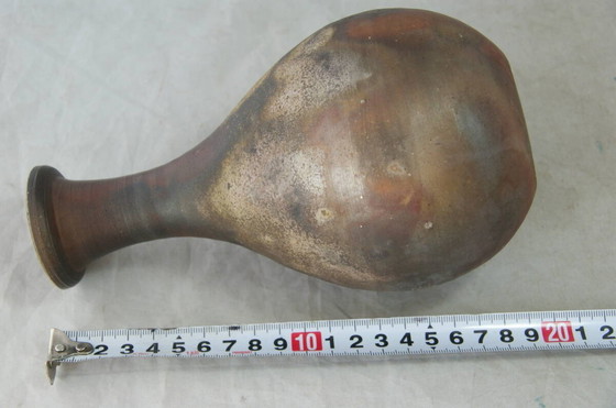 Image 1 of Antieke Japanse keramiek Bizen Ware bloemenvaas, Shunkoen, met originele doos