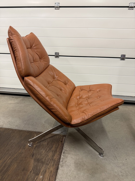 Image 1 of Artifort F588 G. Harcourt in Cognac leather, with 4-star base (rarer!)