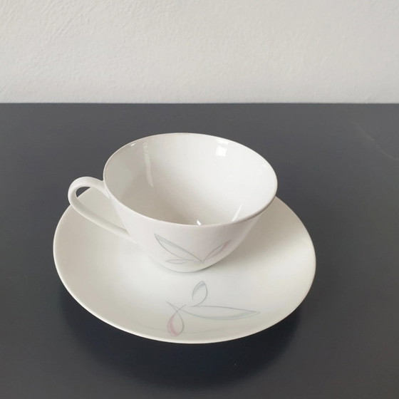 Image 1 of Complete Set of 6 Arzberg 'Ancona' Cups and Saucers | Fine Porcelain with Delicate Decor