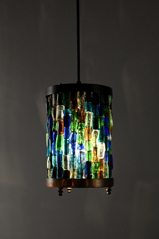 Suspension vintage colorée