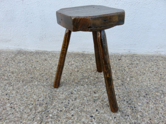 Tripod Farm Stool in Solid Wood, 50s 60s (photo 7 of 10)