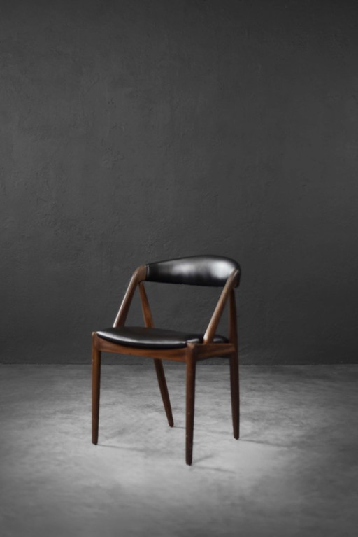 Vintage Mid-Century Danish Modern Teak Office Chair Model 31 by Kai Kristiansen for Schou Andersen Møbelfabrik, 1957