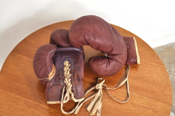 Vintage Ken-Wel lederen bokshandschoenen, 1950s – Decoratieve objecten, Leather (photo 7 of 9)