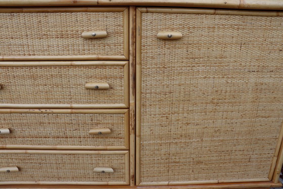 Enfilade Rotin Et Bambou Dans Le Goût Dal Vera 1970 Italie – Buffet bas, Rattan (photo 8 of 10)