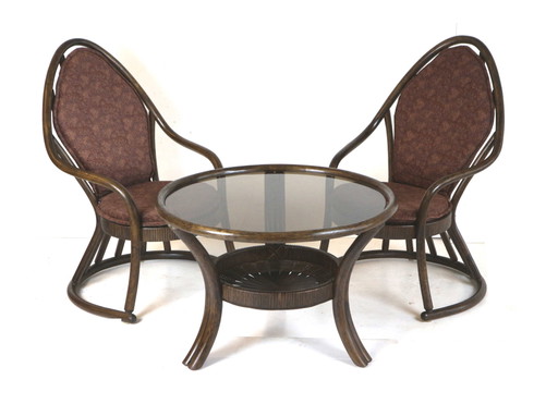 Vintage Manou ensemble de 2 fauteuils et table