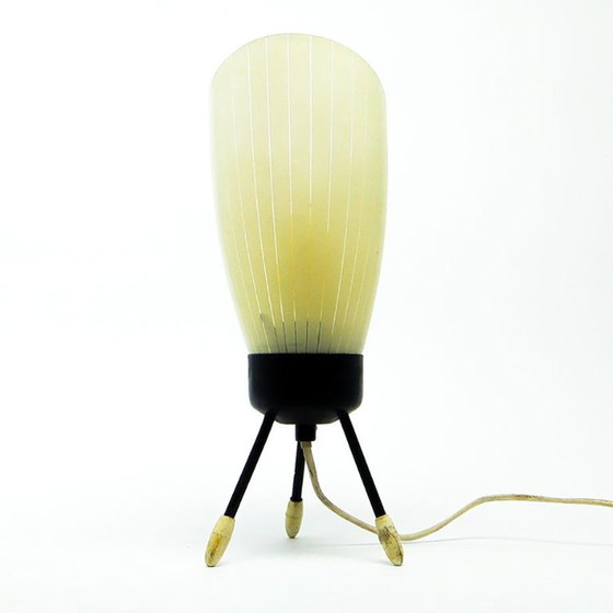 Pop Art Glass Bedside Lamp, Poland, 1960s – Table lamps, Metal (photo 8 of 8)