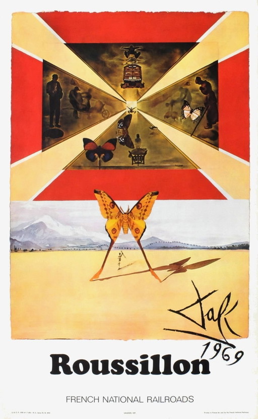 Salvador DALI SNCF - French National Railroads - Roussillon (small) original pos