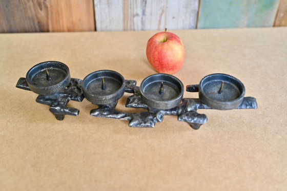 Image 1 of Brutalistische kaarsenhouder - vintage jaren 60