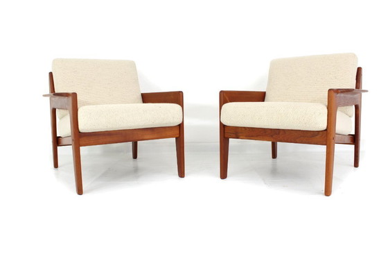 Image 1 of come nuova, 2x Arne Wahl Iversen f. Komfort, poltrona danese in teak della metà del secolo scorso, poltrona vintage, rivestiment