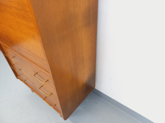 Image 1 of Vintage eikenhouten secretair bureau uit de jaren 50/60.