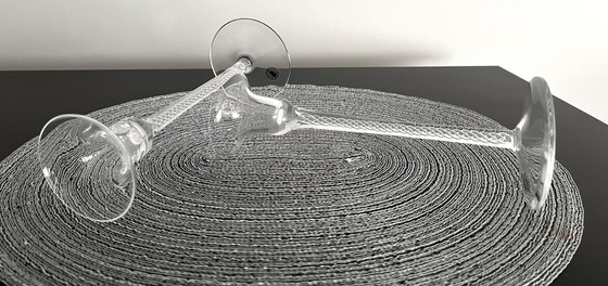 Image 1 of Set di due candelieri soffiati a bocca con meccanismo ad aria.