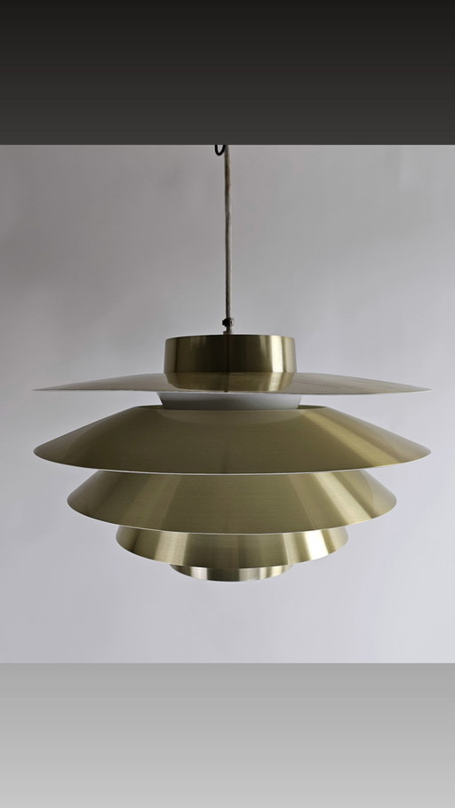 Lampada a sospensione in ottone Verona Sven Middelboe Nordisk Solar Danimarca anni '70