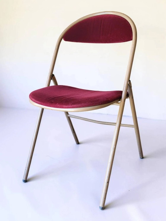Sedia pieghevole Souvignet anni '70 – Sedie pieghevoli, Metal, Velvet, Vintage (photo 2 of 8)