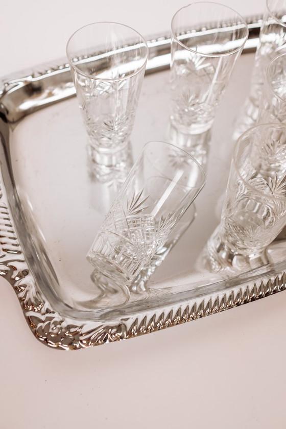 Image 1 of Verres en cristal vintage, lot de 10