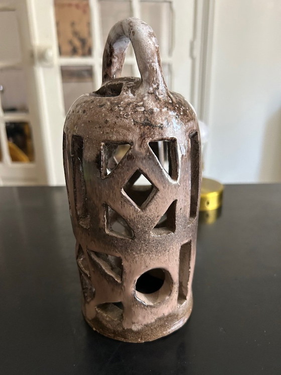 Image 1 of lampe en céramique ajourée 1970