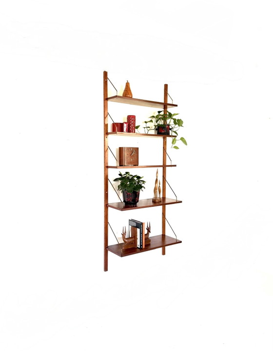 Vintage Deens Teakhouten Wandsysteem ‘60 – Wandkast, Wood, Brass (photo 13 of 13)