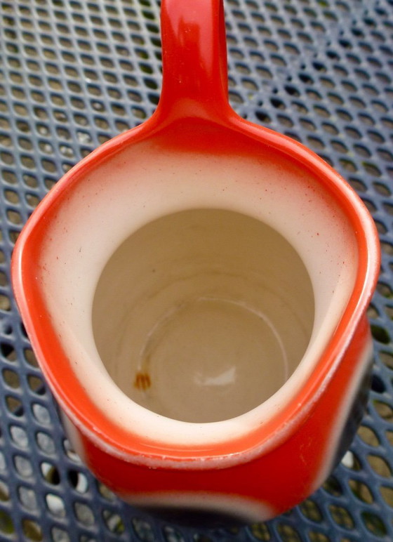 Image 1 of Vintage Jug / Vase by BIHL, Orange - Brown - White Airbrushed.