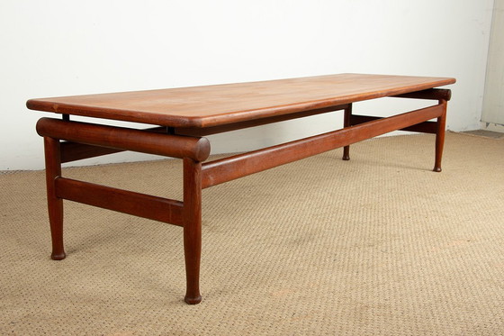 Image 1 of Mesa de centro o banco de entrada muy grande de teca danesa por Borge Mogensen para Soborg mobelfabrik.