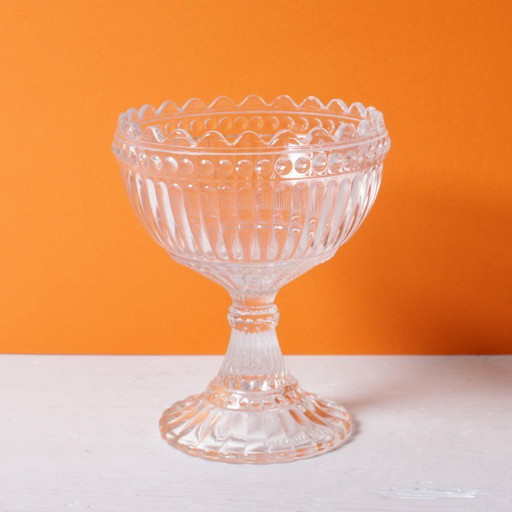 Vintage Traditional Finnish Clear Pedestal Bowl Marimekko / Iittala / 2000s