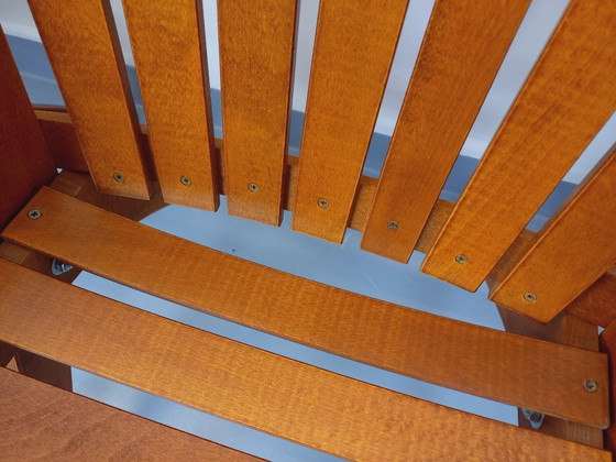 Image 1 of Set of 4 vintage beechwood garden armchairs from the 1960s