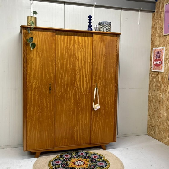 Image 1 of Sleek vintage mid-century 3D wardrobe, detachable with hanging and shelving