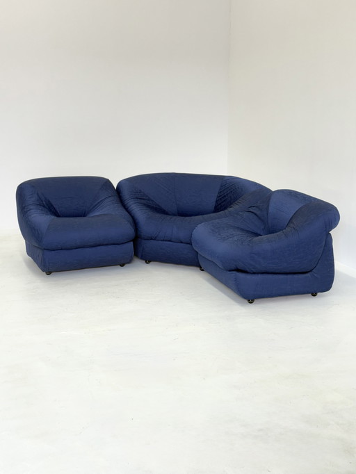 Modular Sofa / Armchairs Space Age Set in Blue by Airborne
