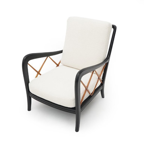 Image 1 of Coppia di poltrone con struttura in legno, anni '40