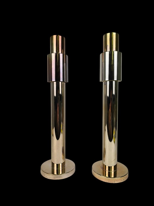 Set of Vintage Candlesticks Brass Color