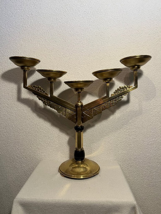 Wunderschöner antiker großer Art Deco Kirchen-Kerzenhalter