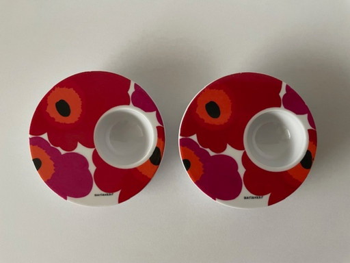 2 Eierbecher mit Marimekko-Aufdruck