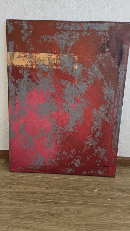Origineel gesigneerd abstract expressionistisch schilderij op doek - Büttner