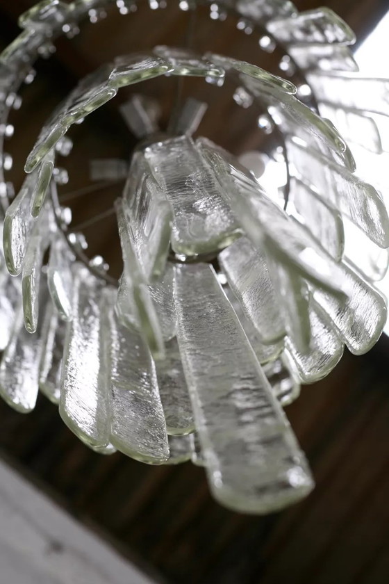Lámpara de araña de Carlo Nason, fabricada por Mazzega, Murano. – Lámparas de araña, Crystal (photo 9 of 15)