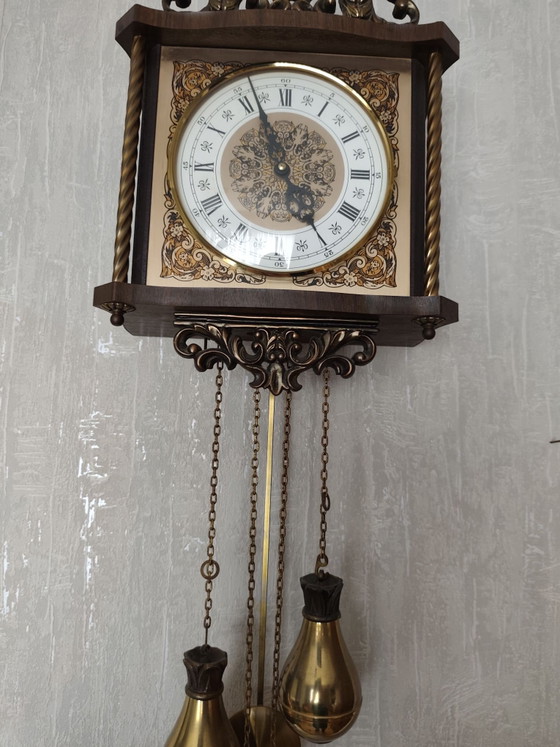 Horloge murale Zaanse vintage – Pendules, Verre, Bois (photo 4 of 12)
