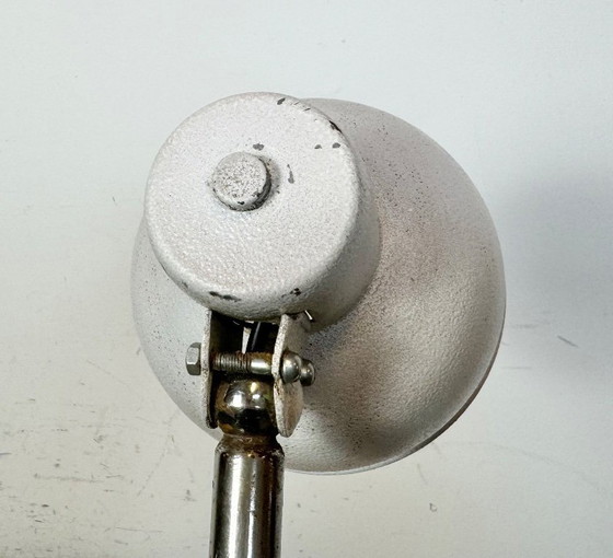 Image 1 of Grey Industrial Workshop Gooseneck Table Lamp, 1960s