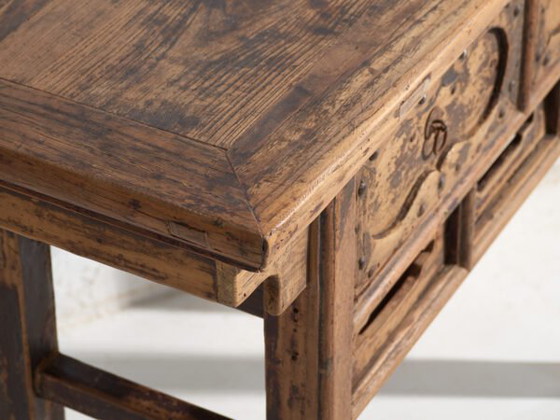 Consolle antica in pino con due cassetti – Cina, circa 1930 – Console (photo 16 of 40)