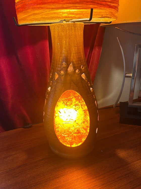 Image 1 of Lampada Accolay in terracotta, con doppio paralume in resina, 1960