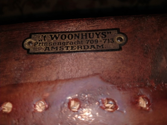 Image 1 of Antiker, niedrig sitzender Gurtbandsessel aus der 't Woonhuys-Fabrik in Amsterdam