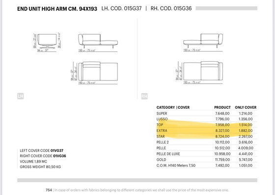 Image 1 of Flexform Softdream 290x193cm Stoff Kat. Extra Ermo LP 18.130,-