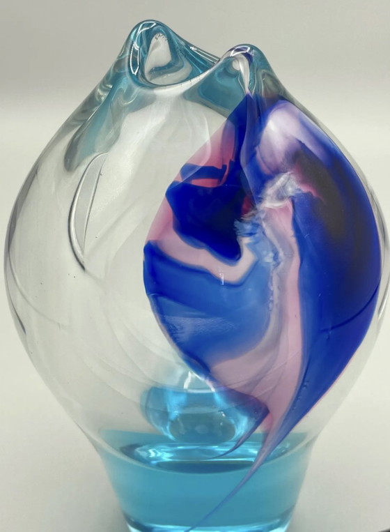 Image 1 of Blown Glass Vase Artist Jirí Suhájek (1943)