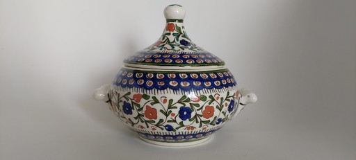 Handbemalter türkischer Vintage-Keramiktopf aus Kütahya