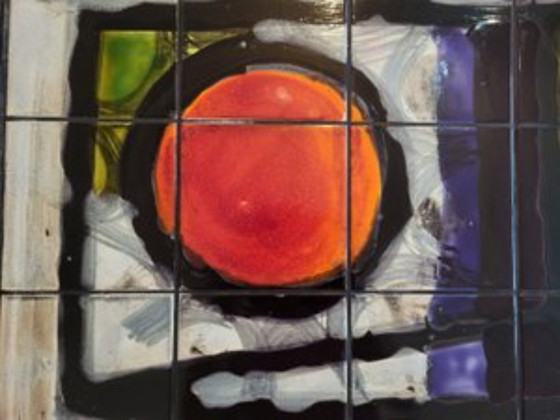 Image 1 of Juliette Belarti coffee table in Volcan lava and Belgium ceramics 1960