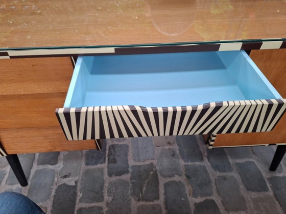 Image 1 of Beautiful vintage low oak desk