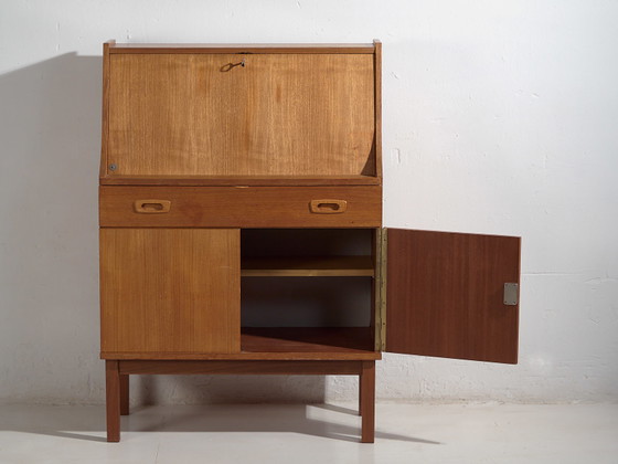 Bureau vintage (c.1960) #47, Bureaux, Bois, Métal, Marron, Scandinavian (photo 22 sur 24)