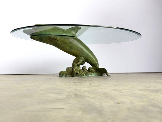 Table basse dauphin en laiton, années 1970 - France – Tables basses, Glass, Brass (photo 8 of 13)