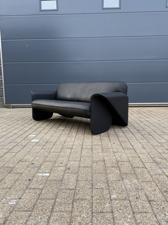 Image 1 of De Sede DS-125 3-Sitzer Schwarzes Büffelleder Hals 5mm WIE NEU!