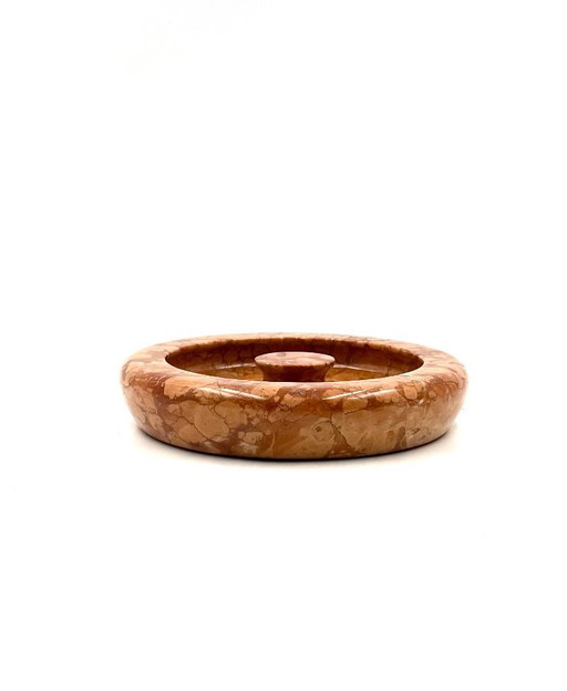 Angelo Mangiarotti, red marble centerpiece / bowl, Knoll International Italy, 1970s
